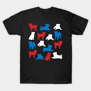 Patriotic Pugs Dog America Flag 4Th Of July T-Shirt